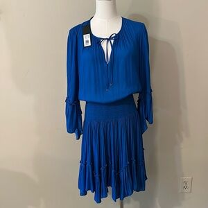Halston: Cerulean boho dress